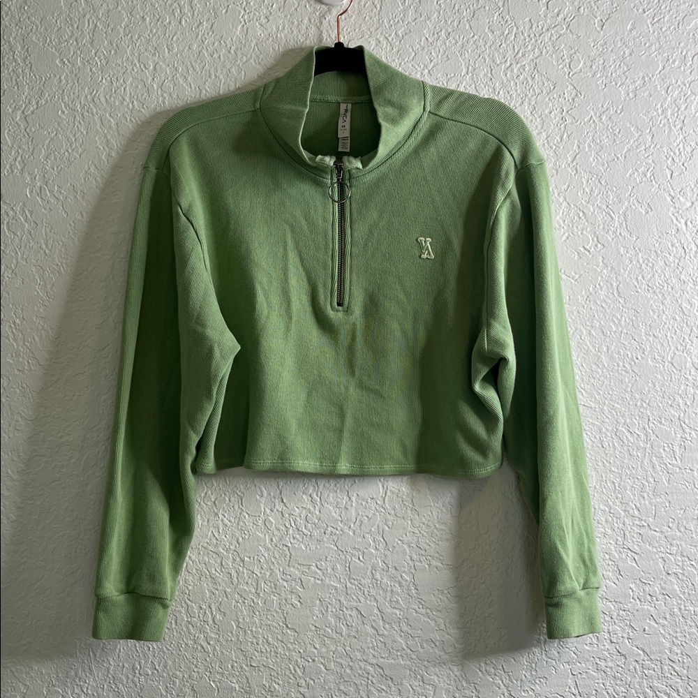 RVCA Half Zip Crop Top Sz XS